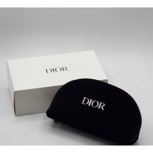 Dior Logo Pouch Cosmetic Bag Black